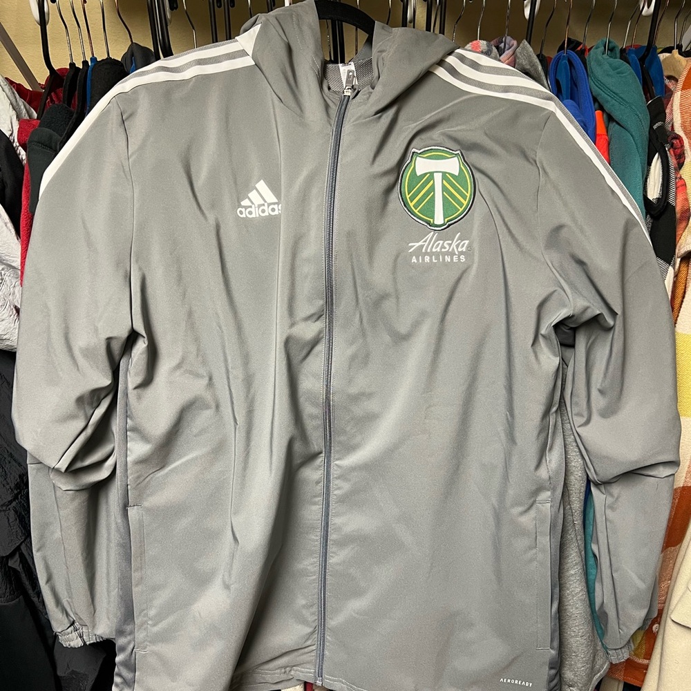 Grey - Adidas Hoodie - Size XL - Portland Timbers